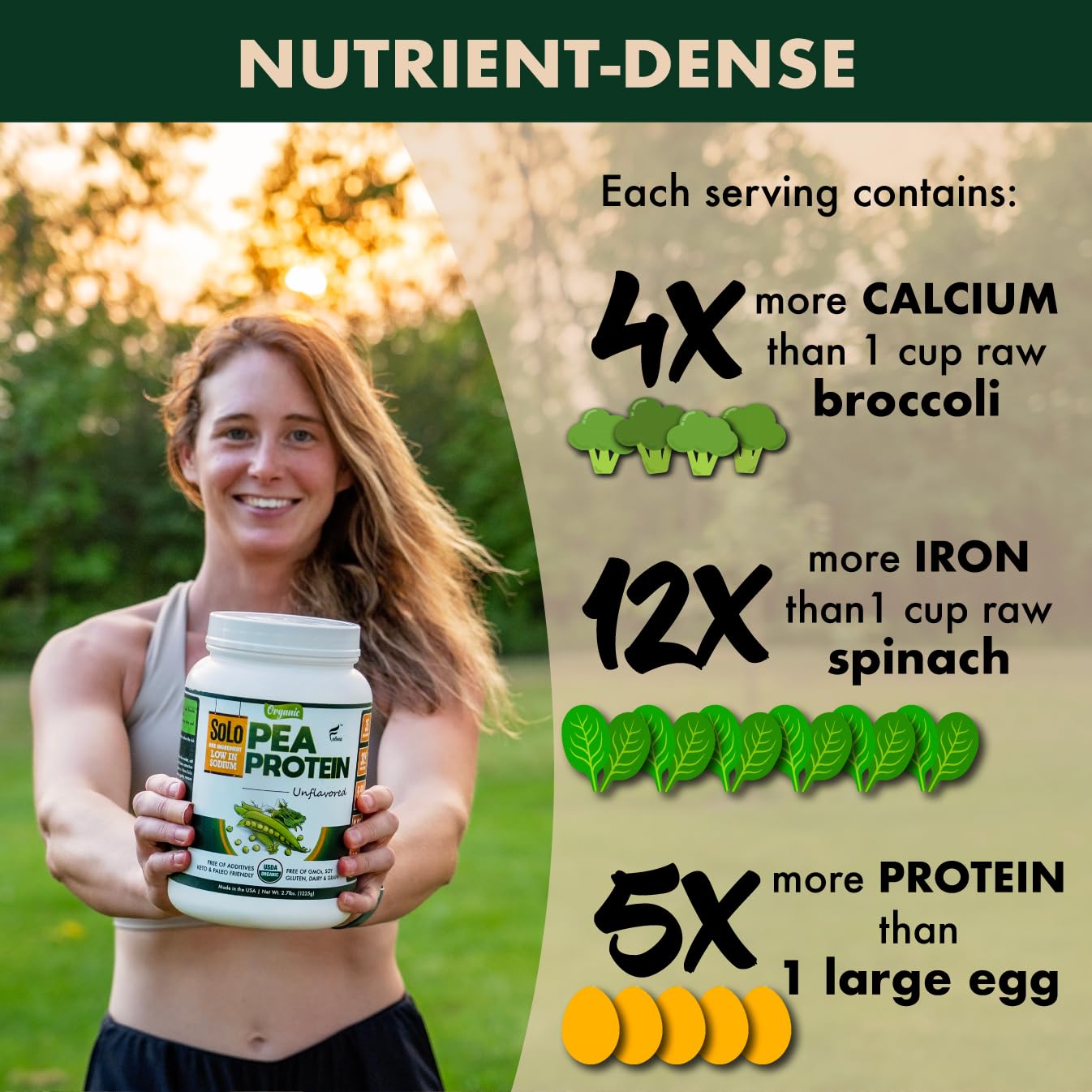 Folona Solo Organic Pea Protein Isolate blended cup creates smooth texture.