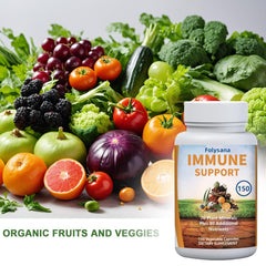 Folysana Immune Support capsules close-up for easy-to-take multivitamins