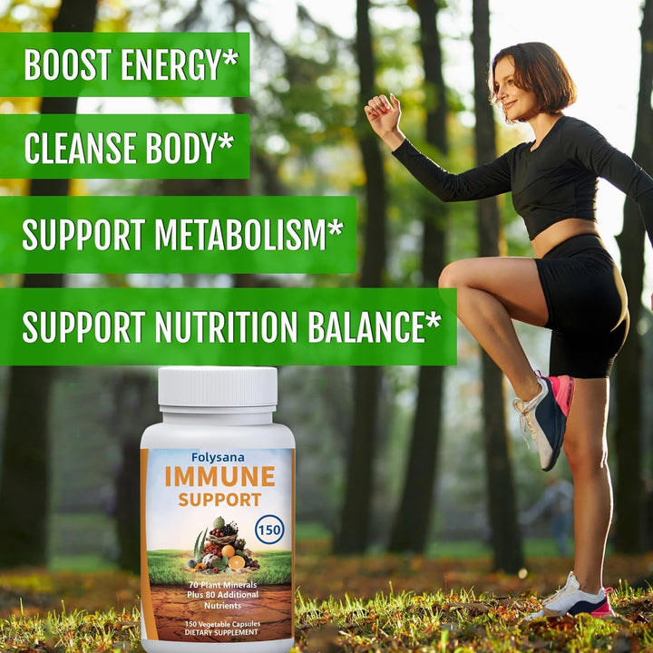 Folysana Immune Support daily-use scene suggests simple wellness routine
