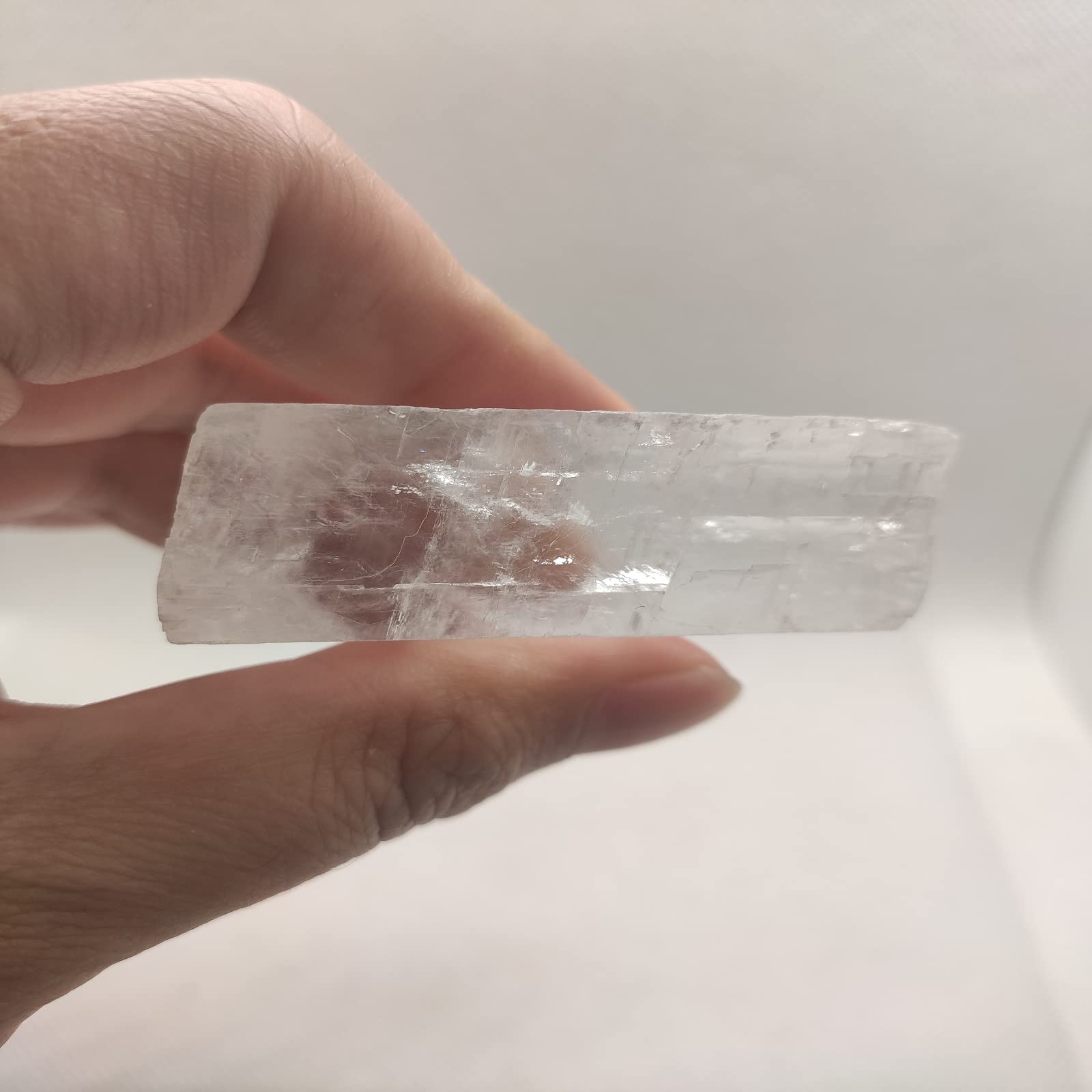 FOMNKKN rough Iceland Calcite crystal for tumbling and display.