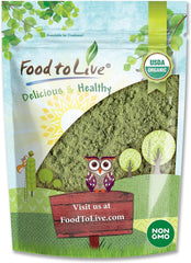 Food to Live alfalfa powder bag front shows organic non-GMO greens for daily use