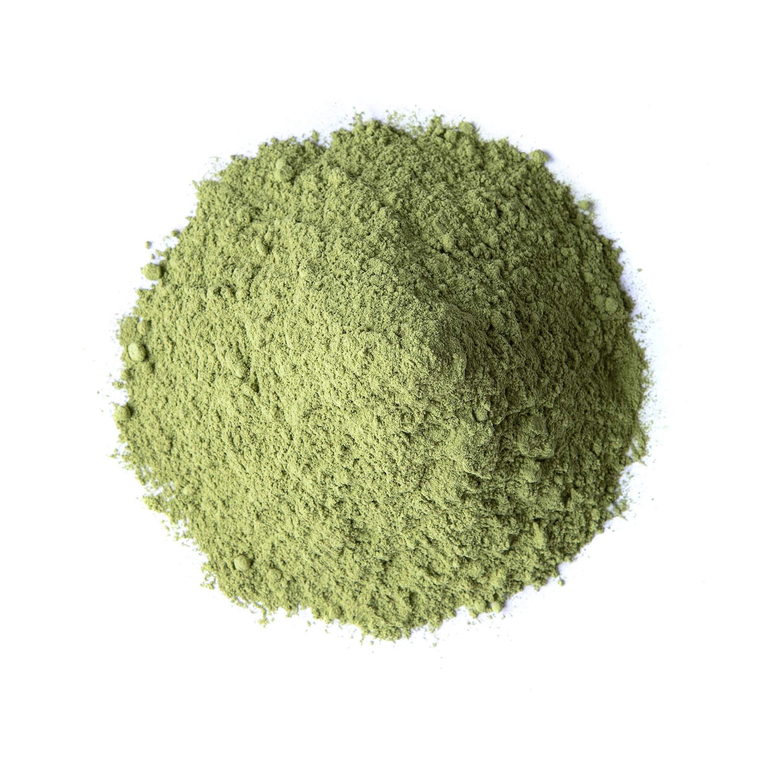 Food to Live alfalfa powder mixed into juice, adds protein and nutrients.