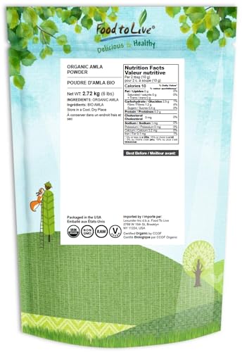 Food to Live Amla Powder bulk bag emphasizes pantry-friendly packaging for bulk use.