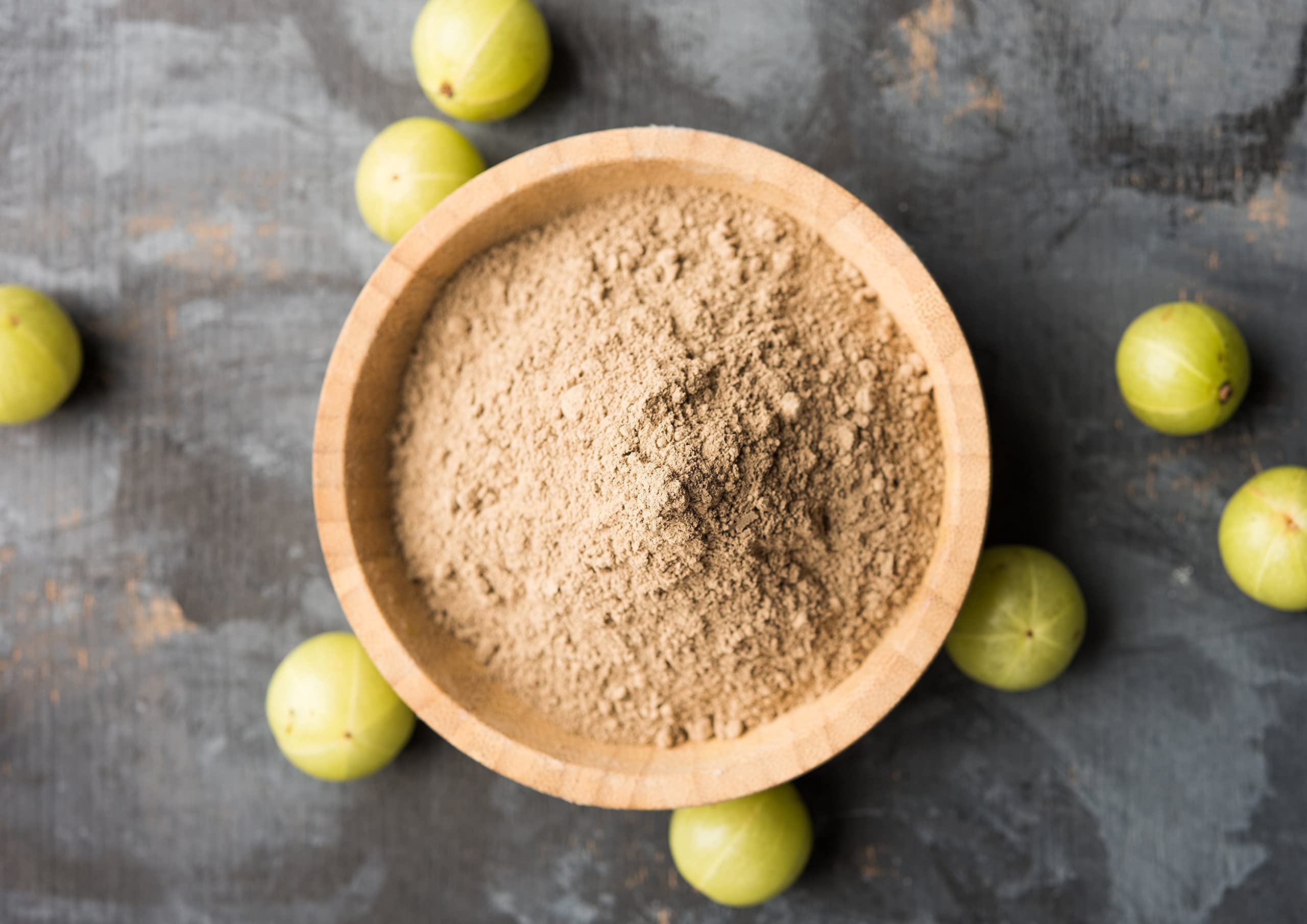 Food to Live Amla Powder hair mask mix for healthier-looking hair.