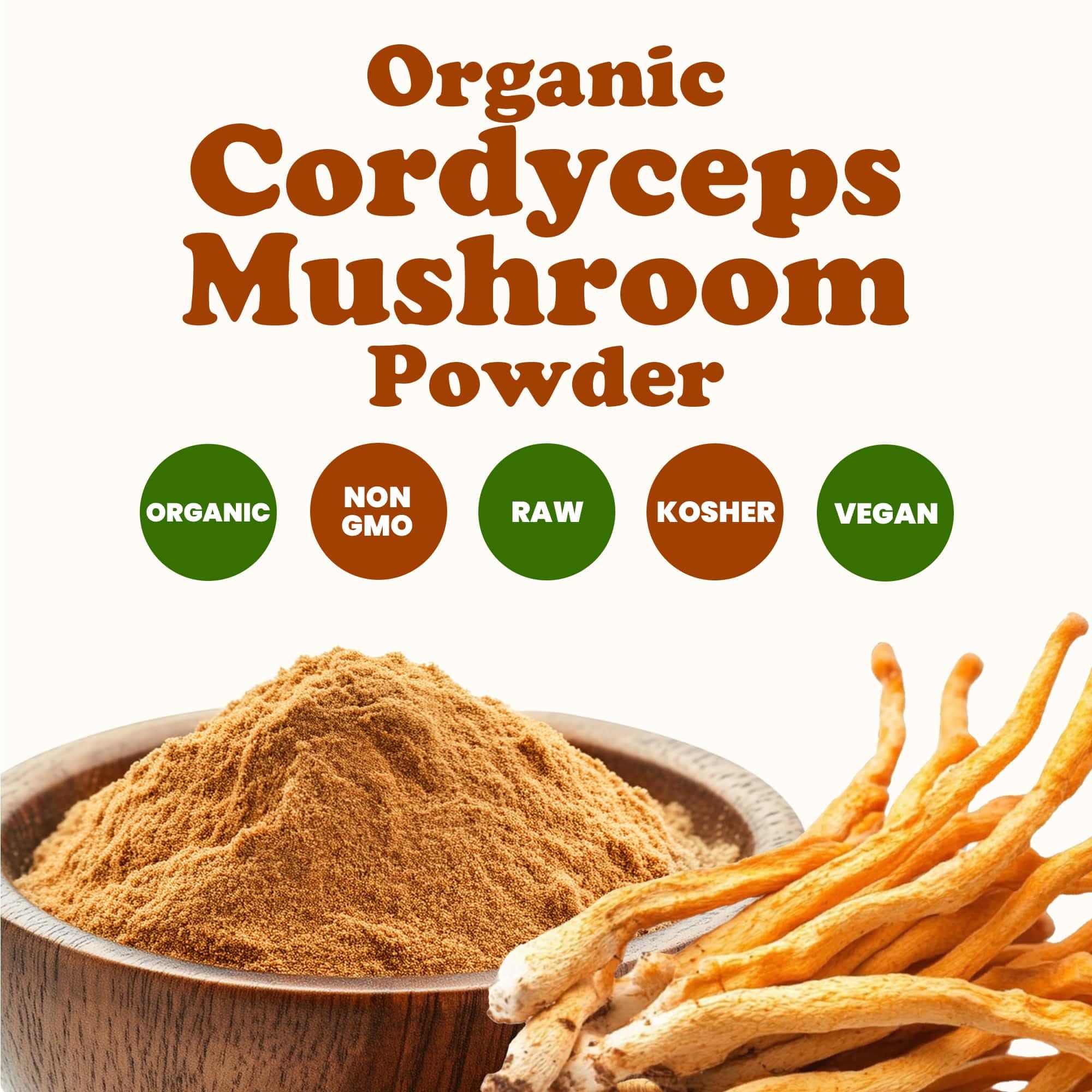 Food to Live Cordyceps powder in bulk packaging, ideal for daily use.