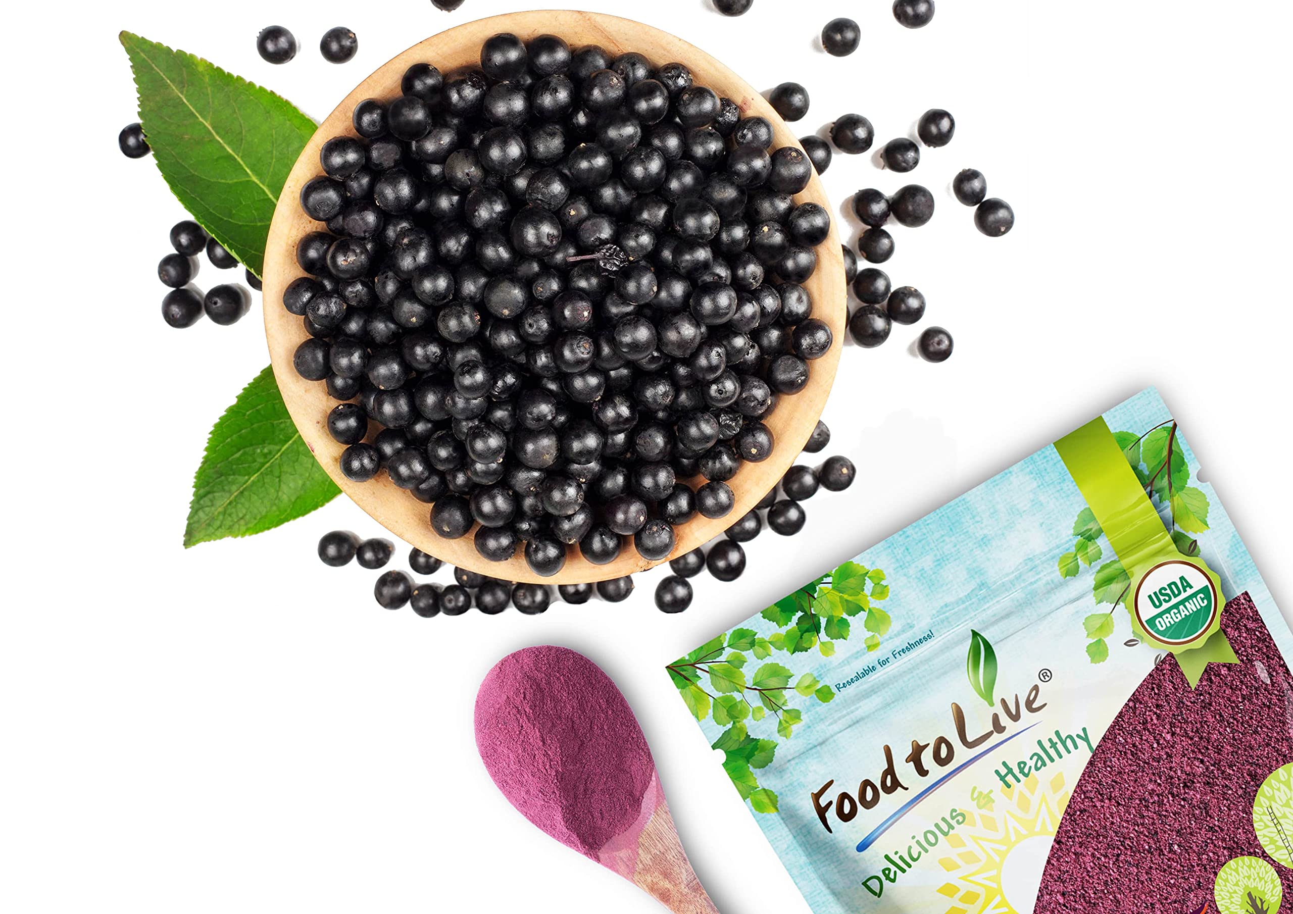 Food to Live elderberry powder sprinkled on oatmeal for breakfast