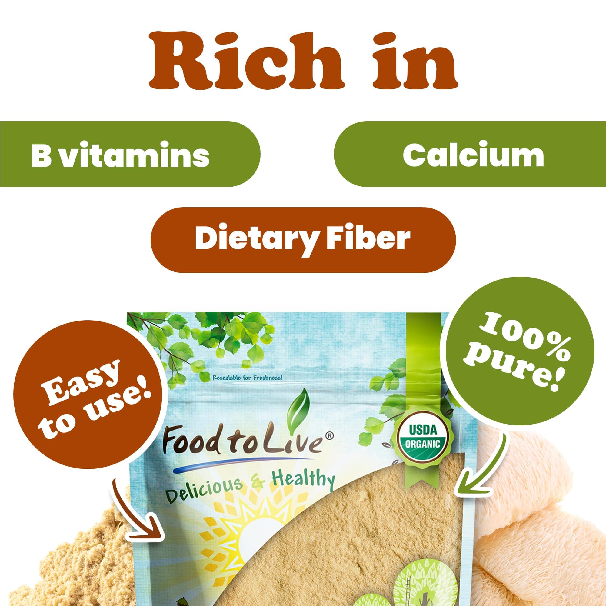 Food to Live Lion's Mane Powder stirred into soups or stews for depth.