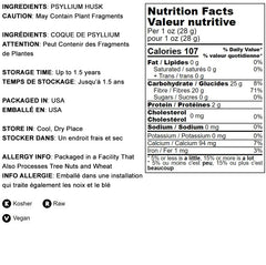 Food to Live Psyllium Husk Powder bulk bag on shelf for bulk purchases.