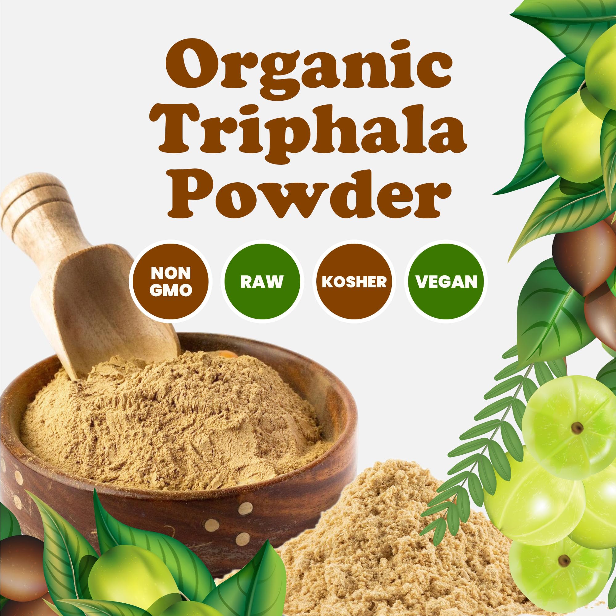 Food to Live Triphala Powder bulk pack for pantry storage and bulk prep.