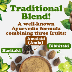 Food to Live Triphala Powder smoothie bowl shows tart, vibrant addition.