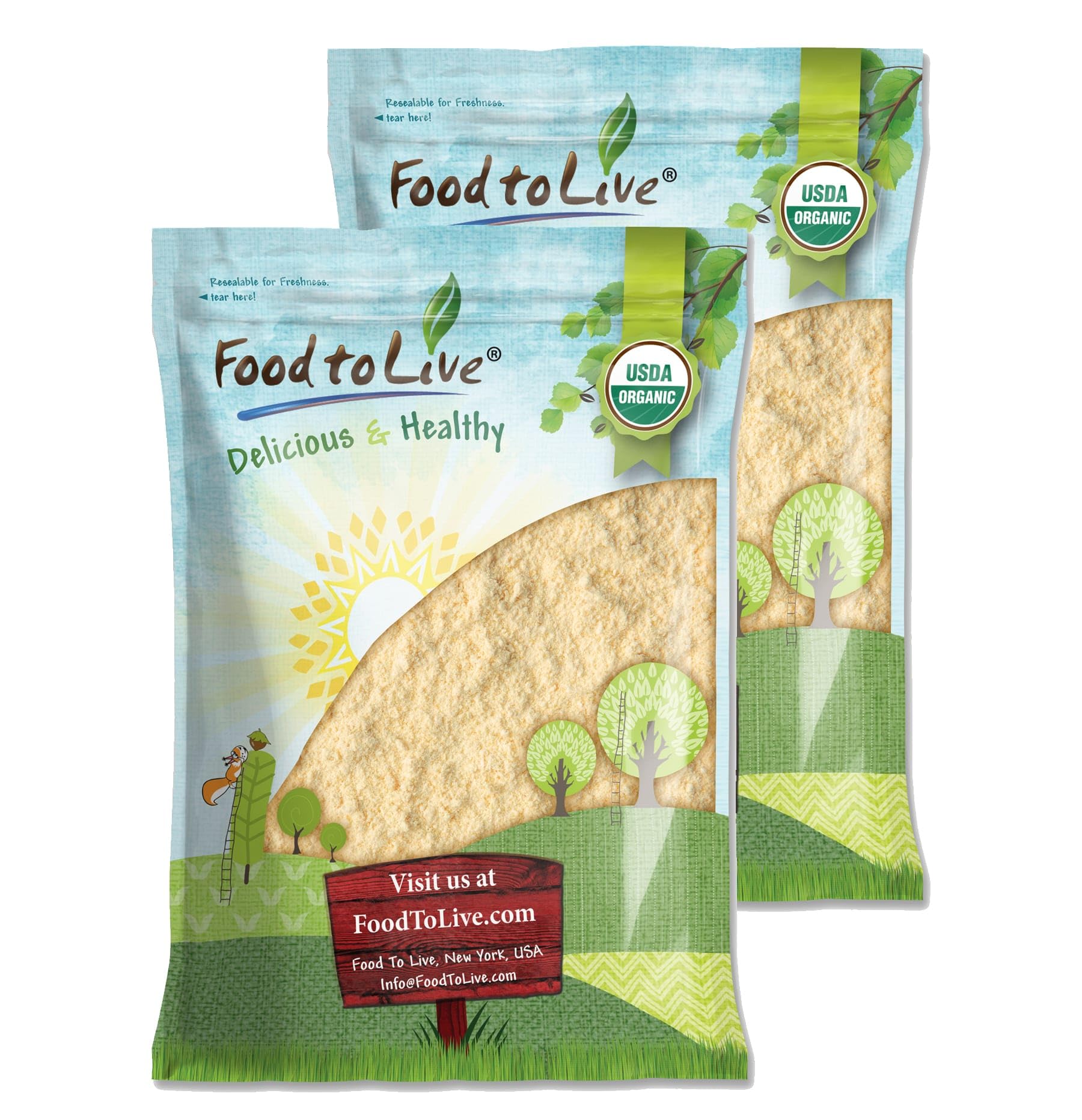 Food to Live Organic Yellow Pea Protein Powder bulk bag for versatile meals.