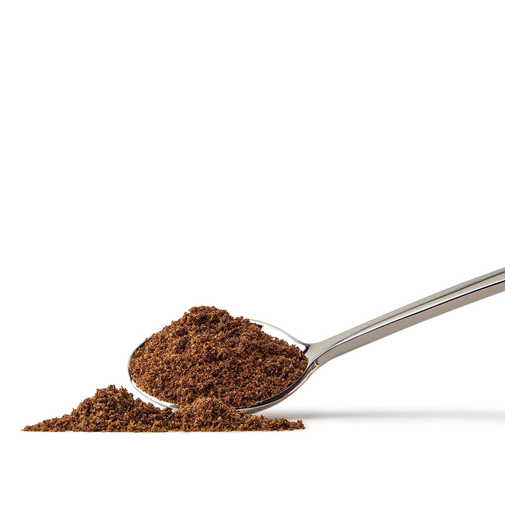 Foods Alive chia protein powder scoop sits ready for easy blends