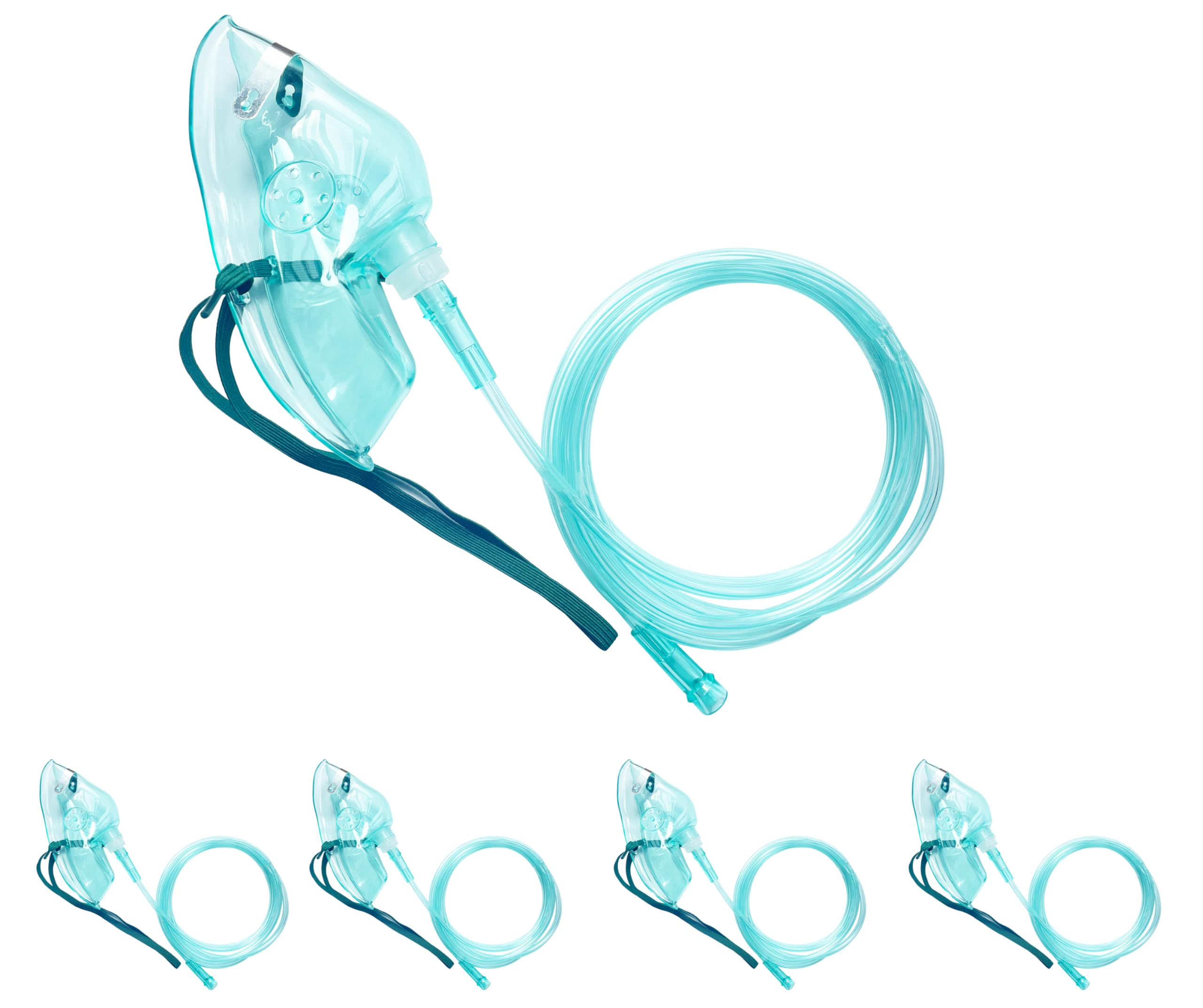 Foqitoxi four-pack adult oxygen mask with adjustable strap for secure wear.