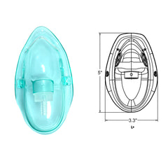 Foqitoxi European-size oxygen mask with 6.6 ft tubing for flexible positioning.