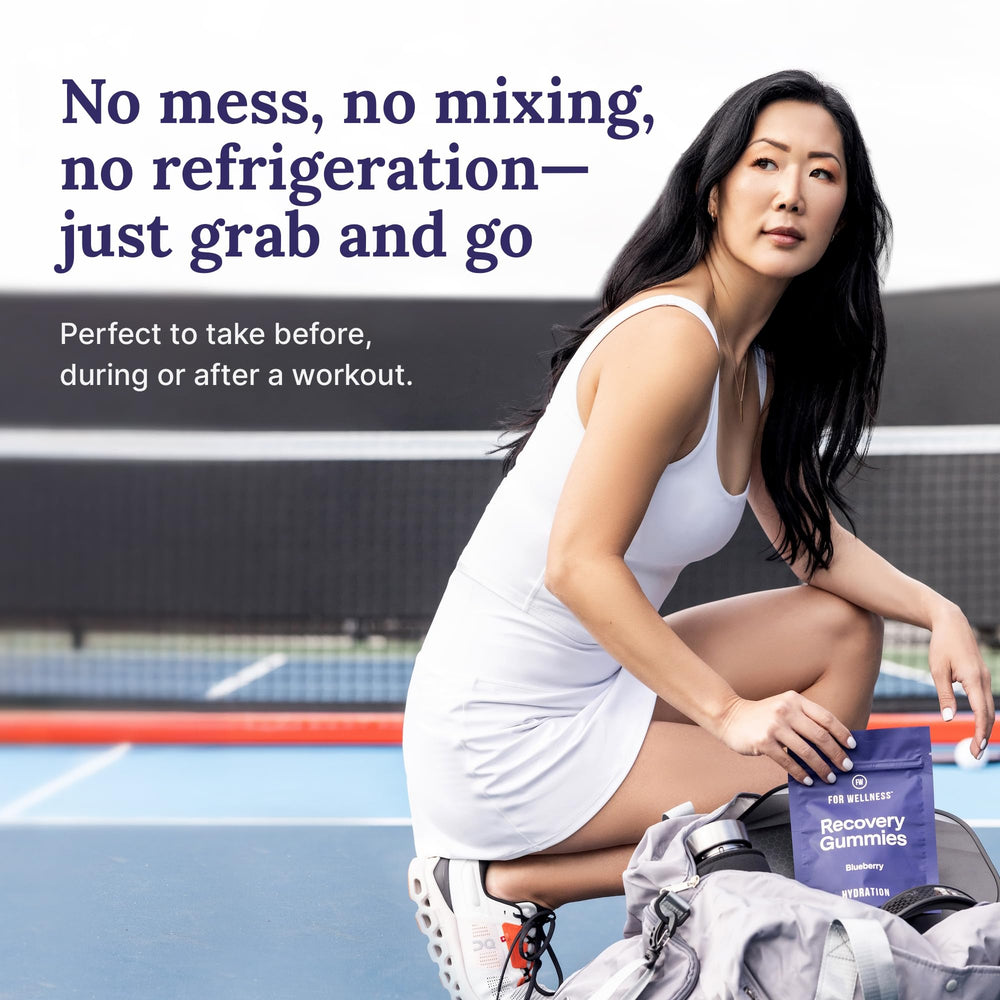 For Wellness Recovery Gummies Hydrate travel pack ready for on-the-go hydration