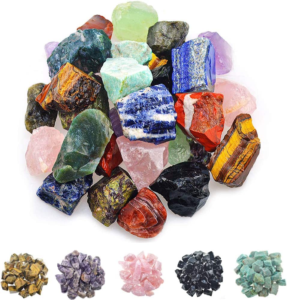 FORBY 1lb rough stones for tumbling and craft projects