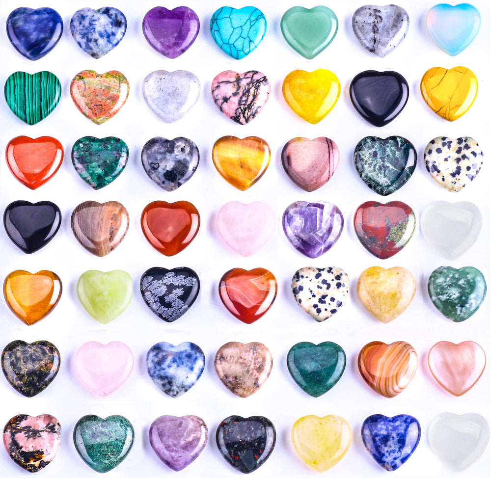 FORBY heart crystal stones polished collection for meditation and decorative display