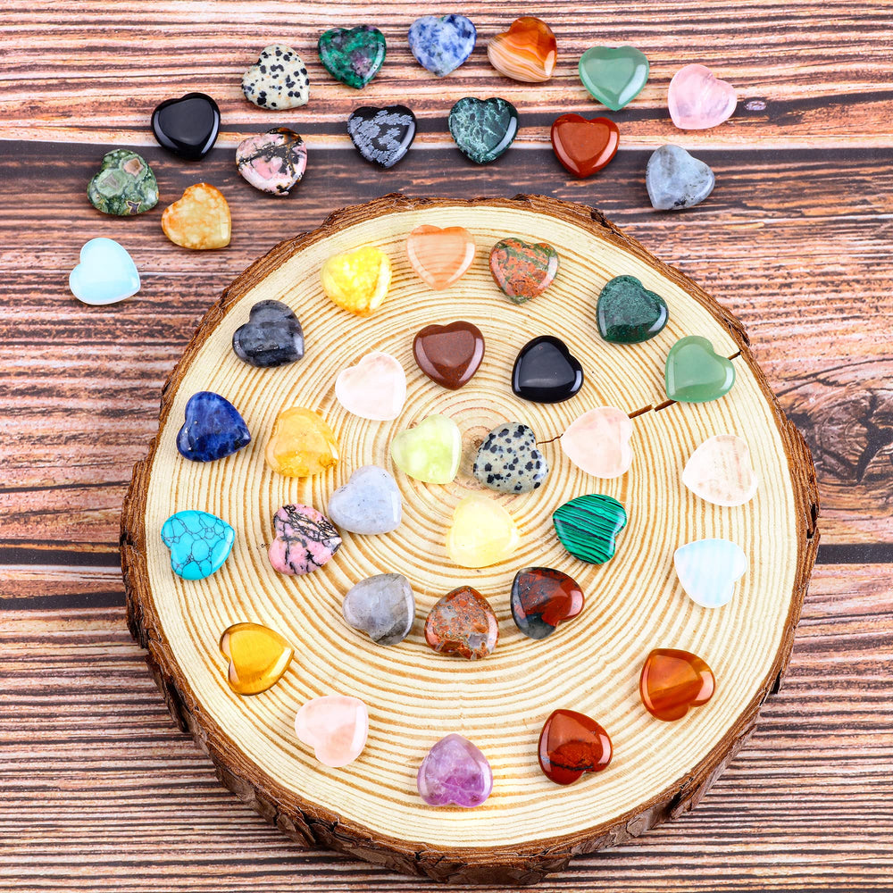 FORBY mini chakra heart crystals assorted colors for ritual yoga practice