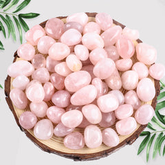 FORBY rose quartz bulk pieces close-up shows natural color variation for crafts.