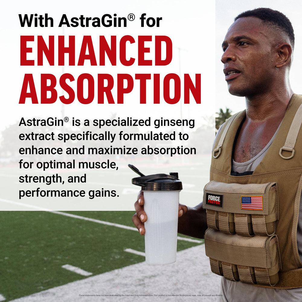 Force Factor Creatine HMB Powder unflavored bottle with measuring scoop.