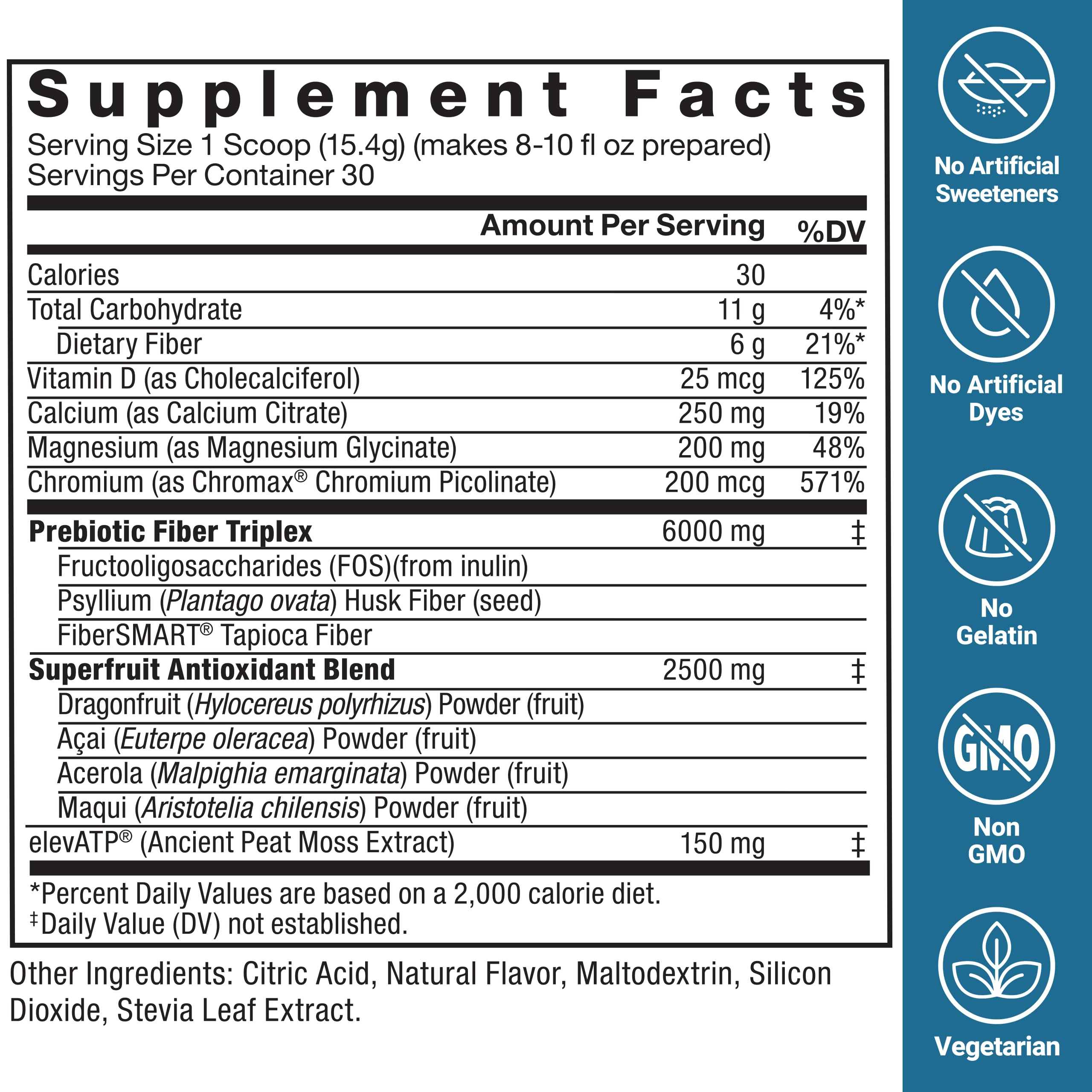Force Factor Diet Aid 6g prebiotic fiber for digestion.