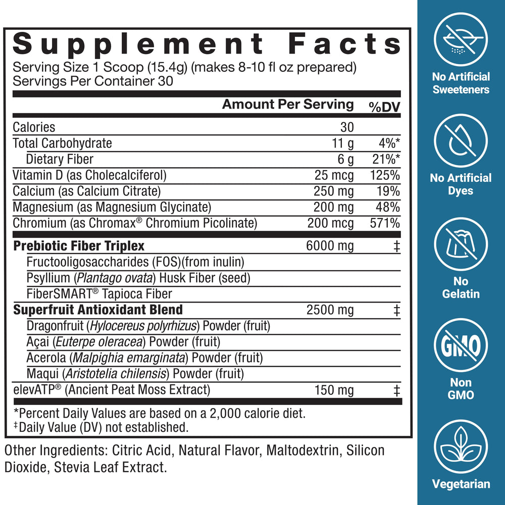 Force Factor Diet Aid 6g prebiotic fiber for digestion.