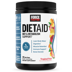 Force Factor Diet Aid powder tropical fruit tub ready for your daily metabolism boost.