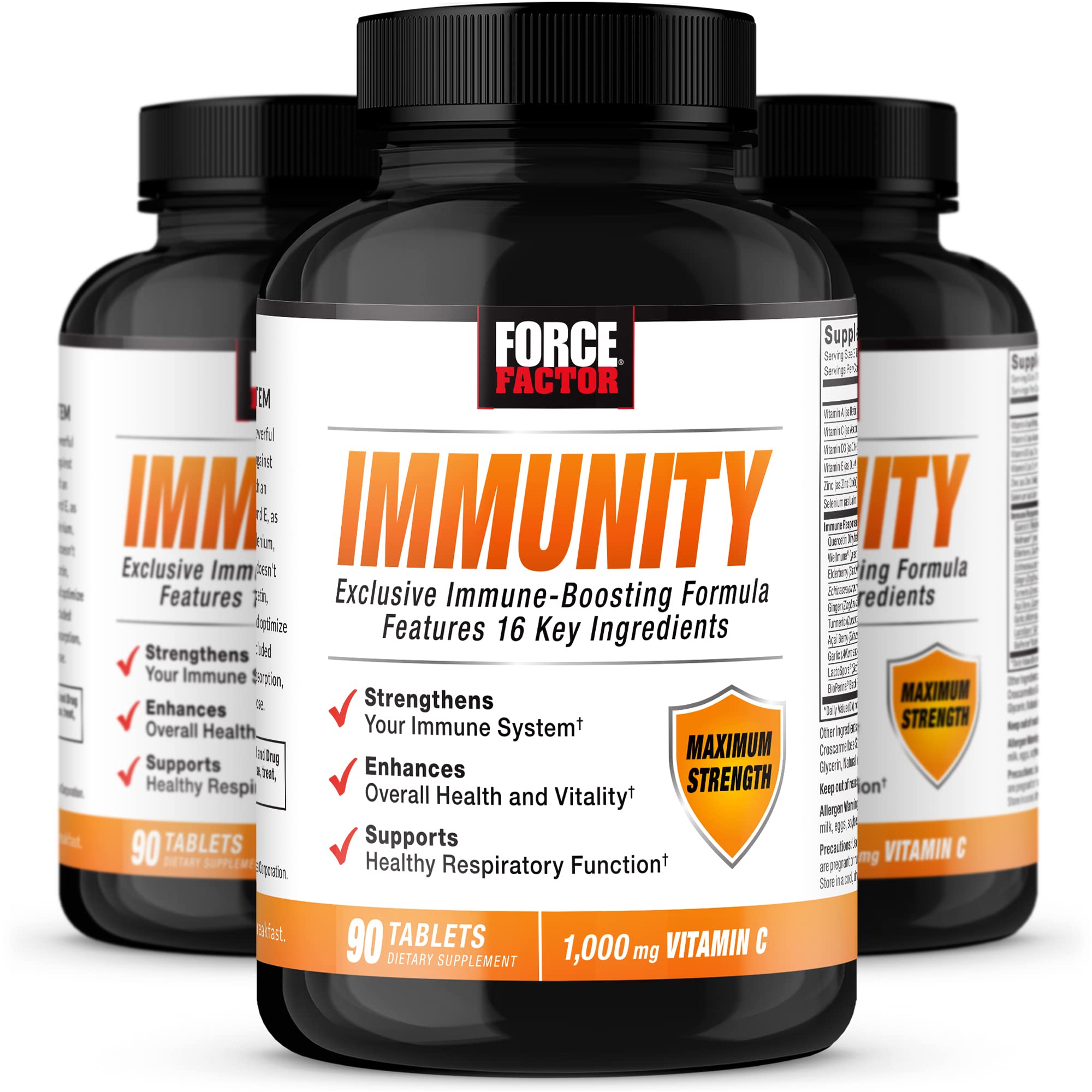 Force Factor Immunity bottle front for daily immune support