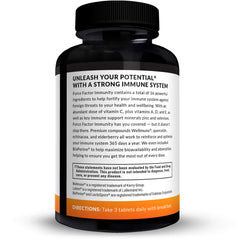 Force Factor Immunity label detail shows vitamins and minerals