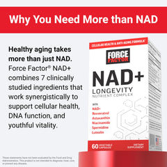 Force Factor NAD+ capsules in hand suggest portable daily energy support.