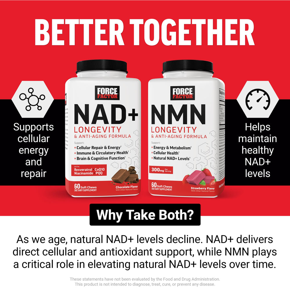 Close-up of Force Factor NMN chew texture, a tasty daily wellness treat.