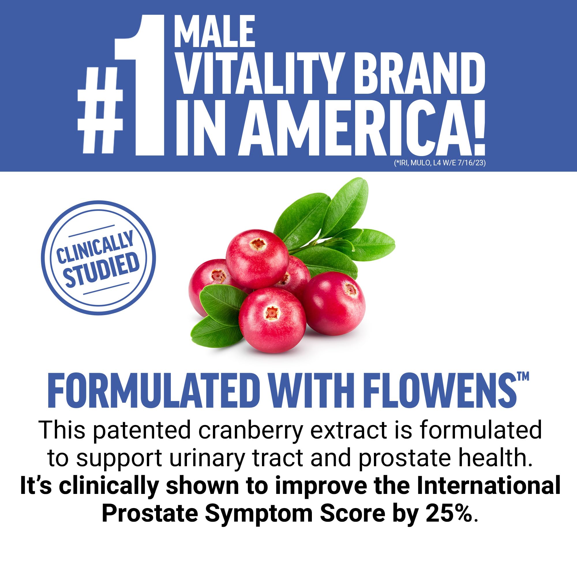 Force Factor Prostate Advanced Flowens cranberry extract highlights bladder-friendly benefits