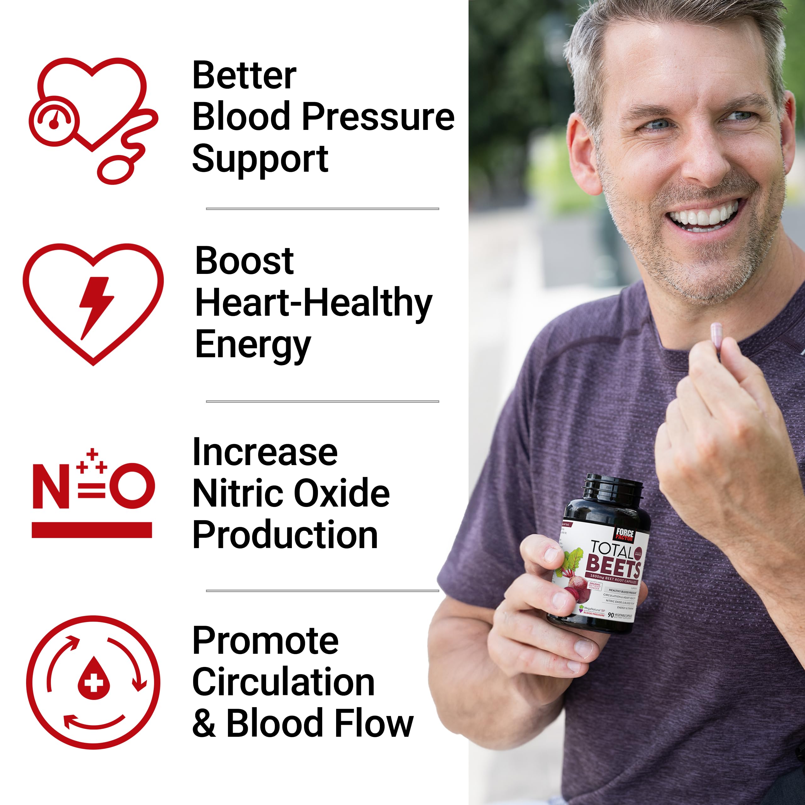 Force Factor Total Beets ingredients list shows beet root and hawthorn berry