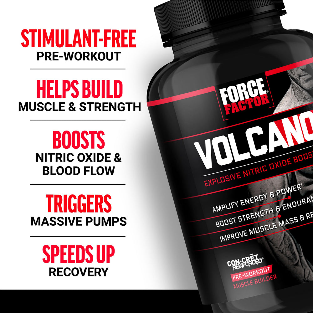 Force Factor VolcaNO bottle back with supplement details