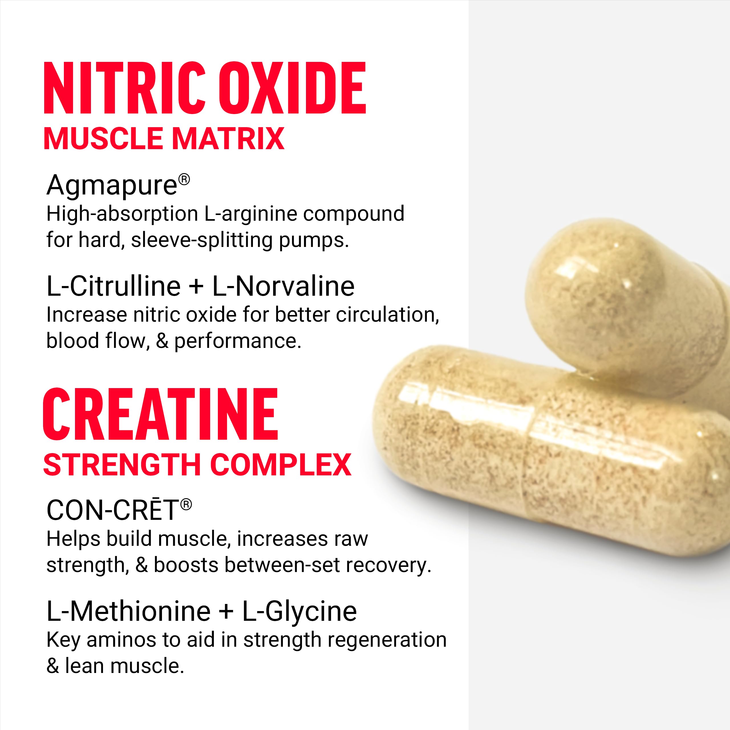 Force Factor VolcaNO capsules close-up ready for pre-workout use