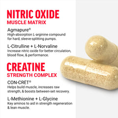 Force Factor VolcaNO capsules close-up ready for pre-workout use