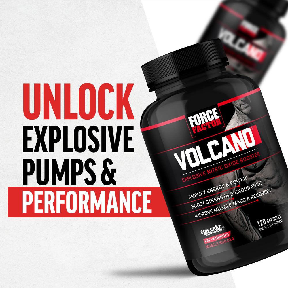 Force Factor VolcaNO workout scene showing intense training