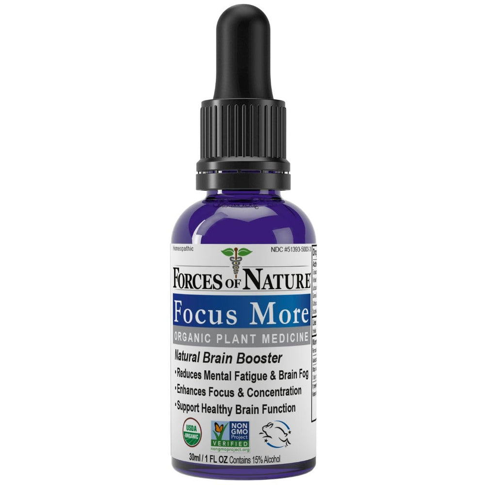 Forces of Nature Focus More bottle with dropper for natural brain support during study