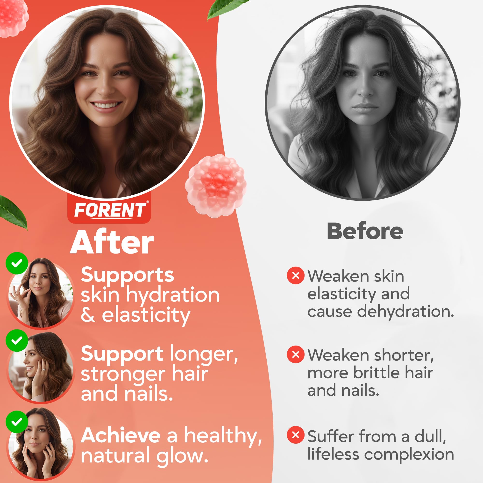 Forent collagen gummies 60 servings jar for monthly wellness routine.