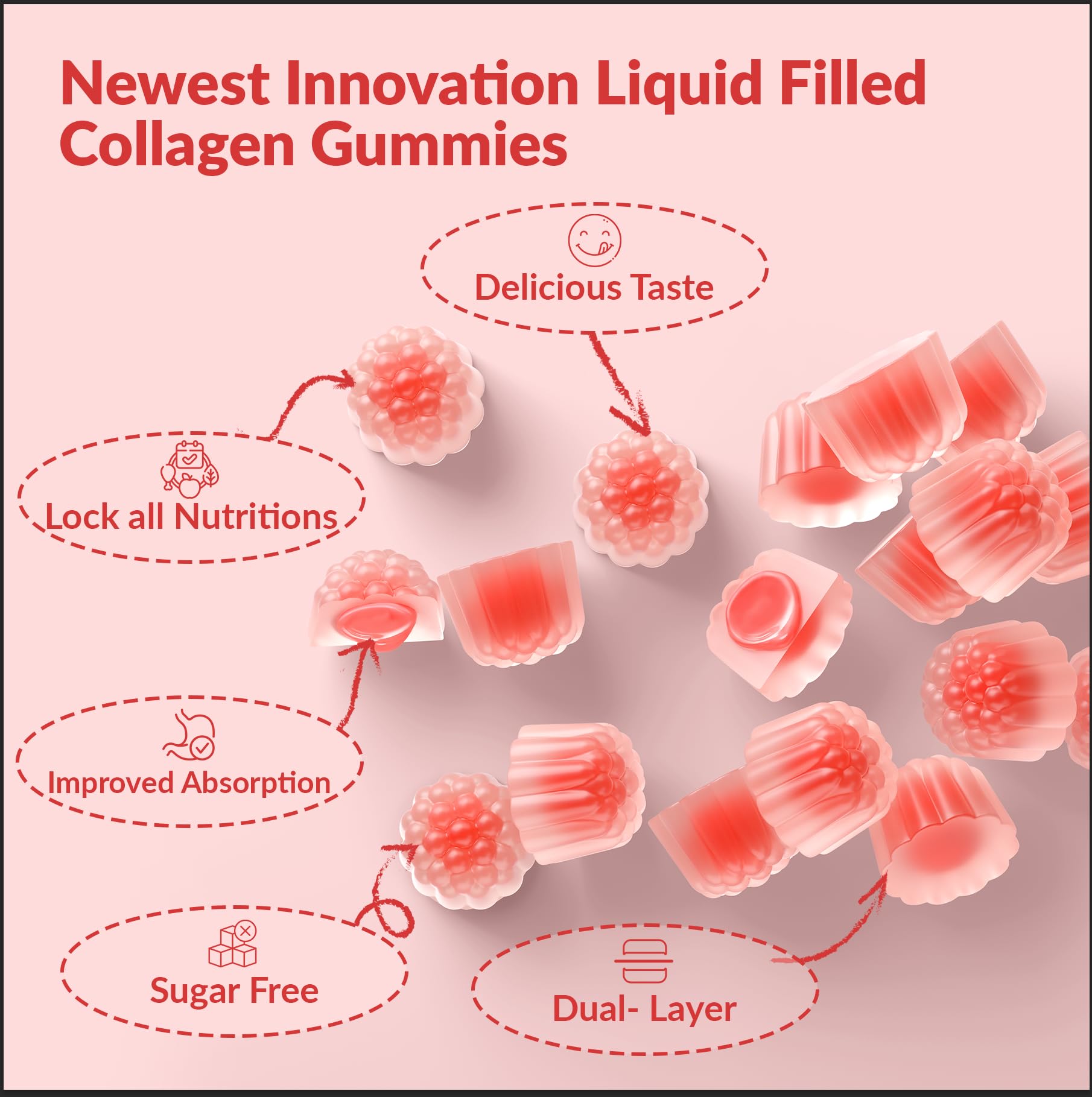 Forent collagen gummies on a tray ready for a healthy daily habit.