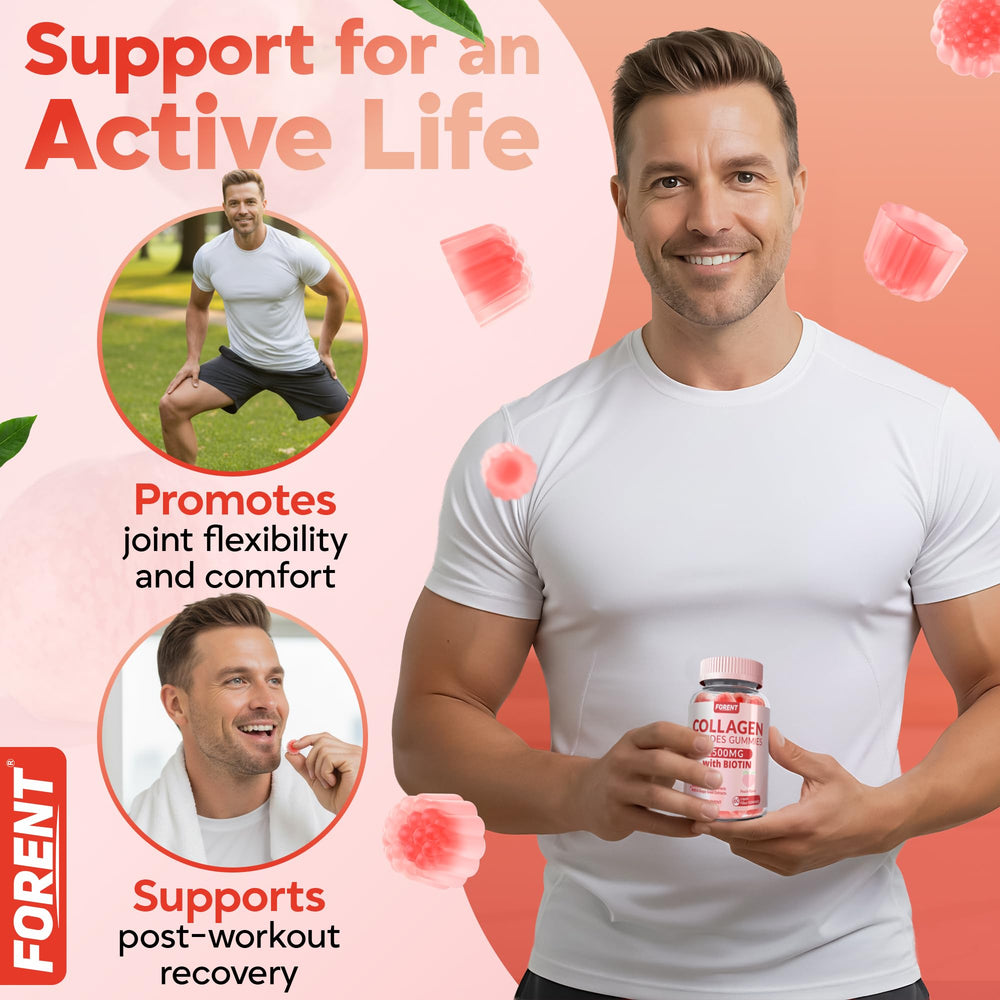 Forent collagen gummies packaging with clean design highlighting sugar-free formula.