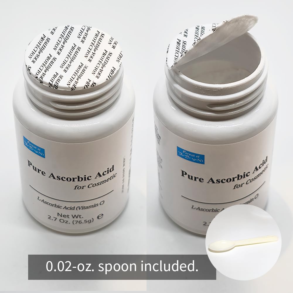 FOREST OF THE BORGES'S Pure Ascorbic Acid Powder dissolving quickly in water-based liquids