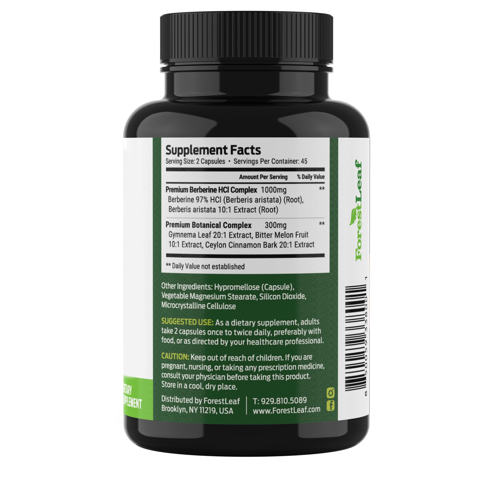 ForestLeaf Berberine USA-made seal on product packaging