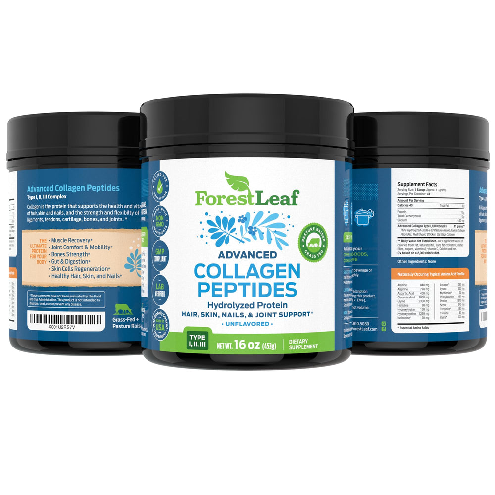 ForestLeaf collagen powder close-up texture hints smooth mixability