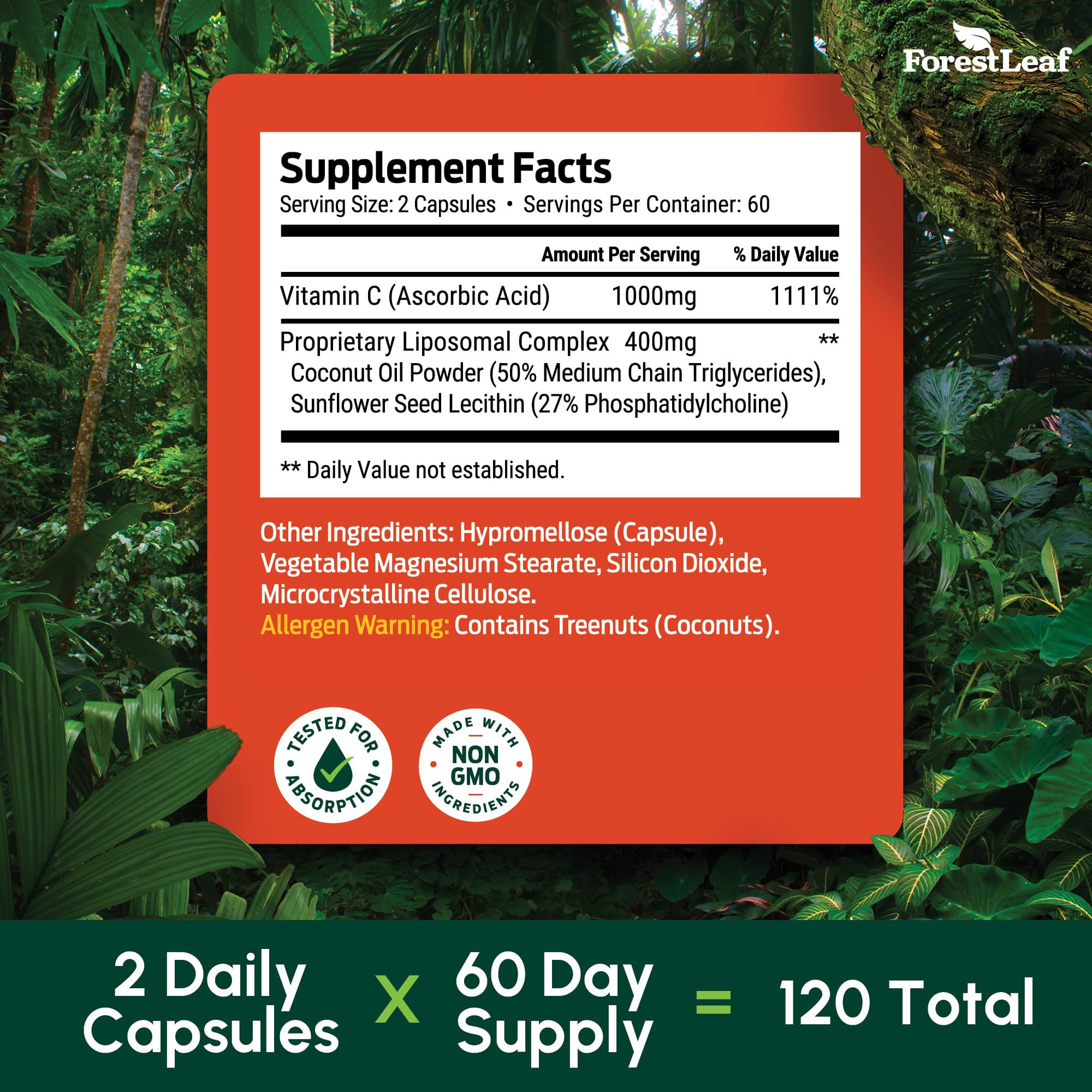 ForestLeaf third-party testing badge on packaging signals potency and quality.