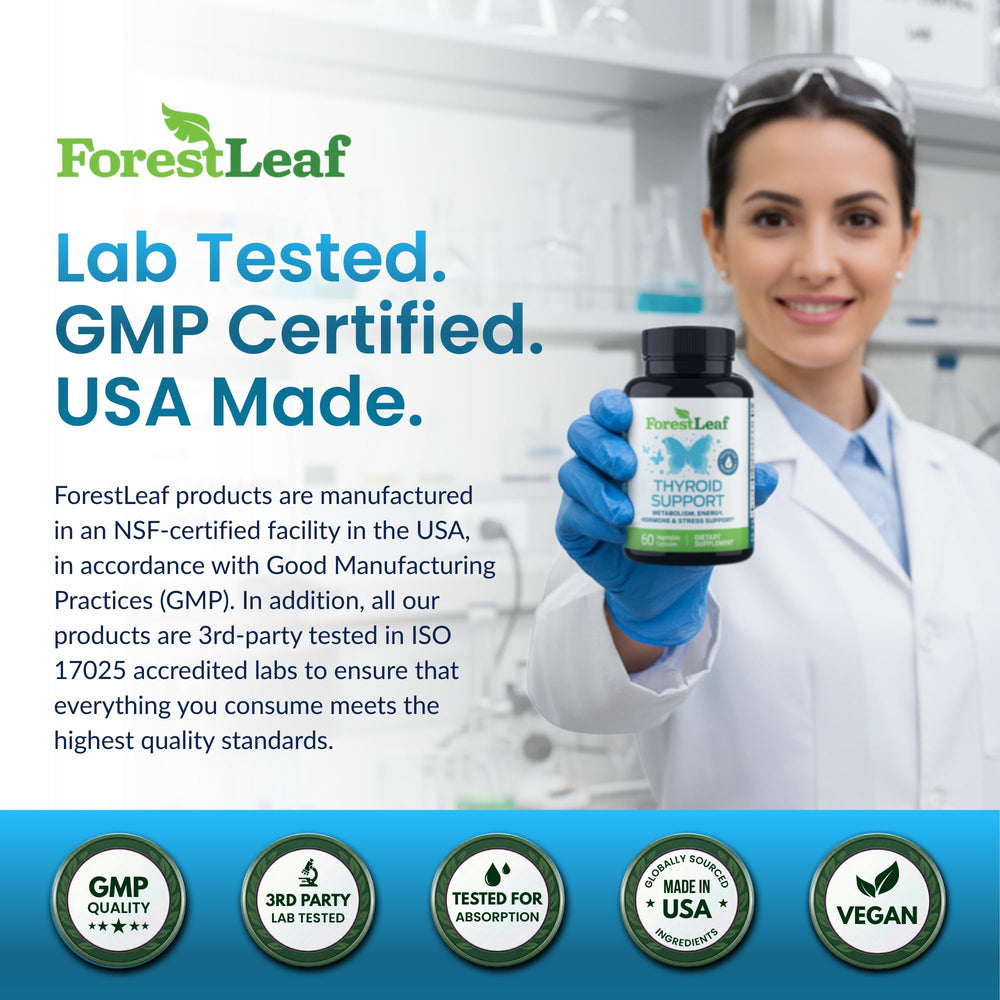 ForestLeaf Thyroid Support focus scene suggests improved cognitive clarity during tasks.