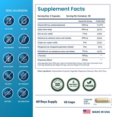 ForestLeaf Thyroid Support ingredients panel showcases minerals and vitamins behind the blend.