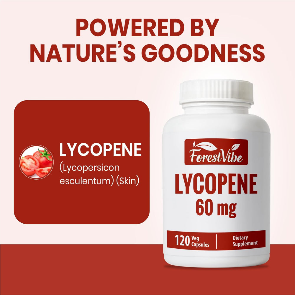 Tomato extract powder in ForestVibe Lycopene highlighting natural sourcing.