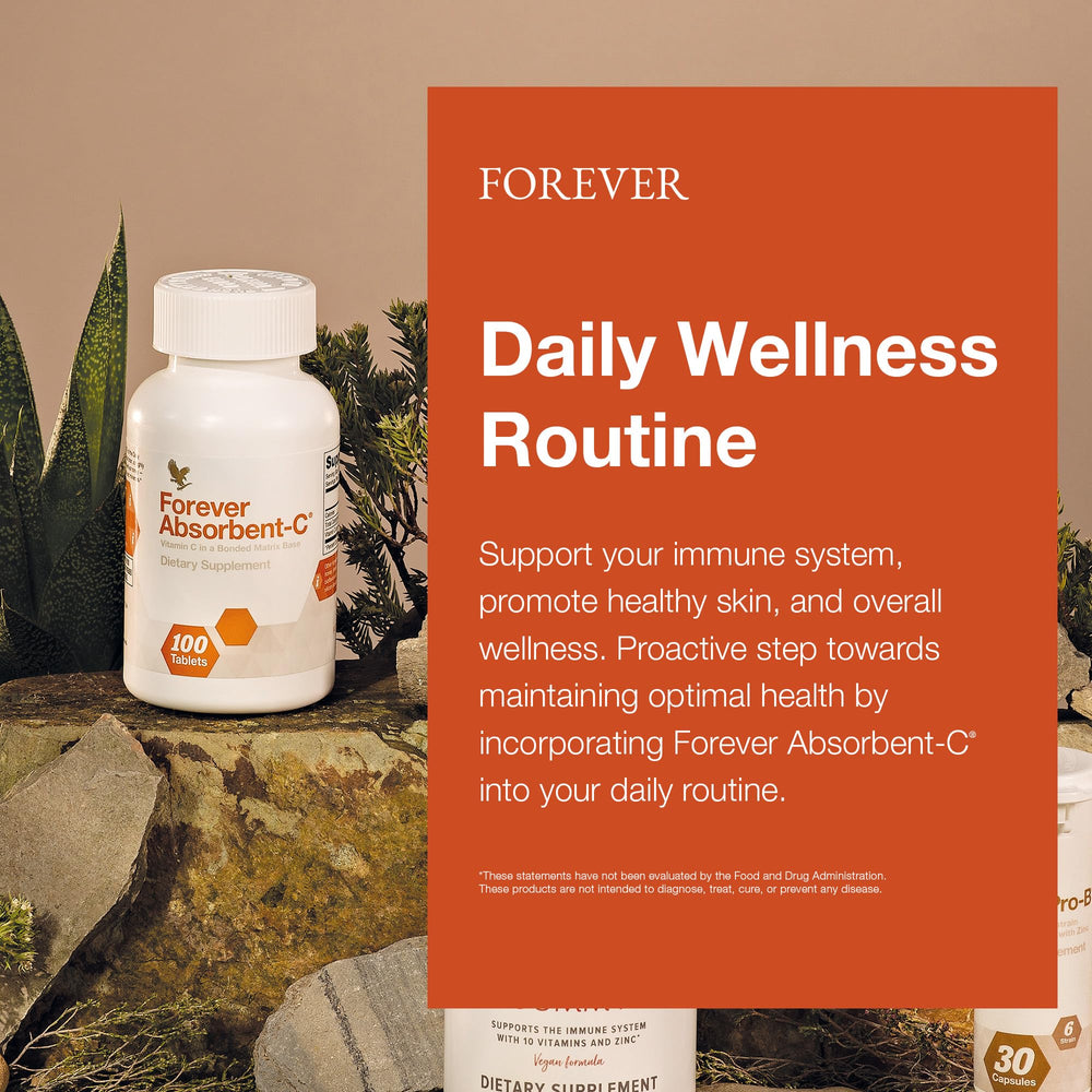 Two-pack of Forever Absorbent-C bottles for convenient daily use.
