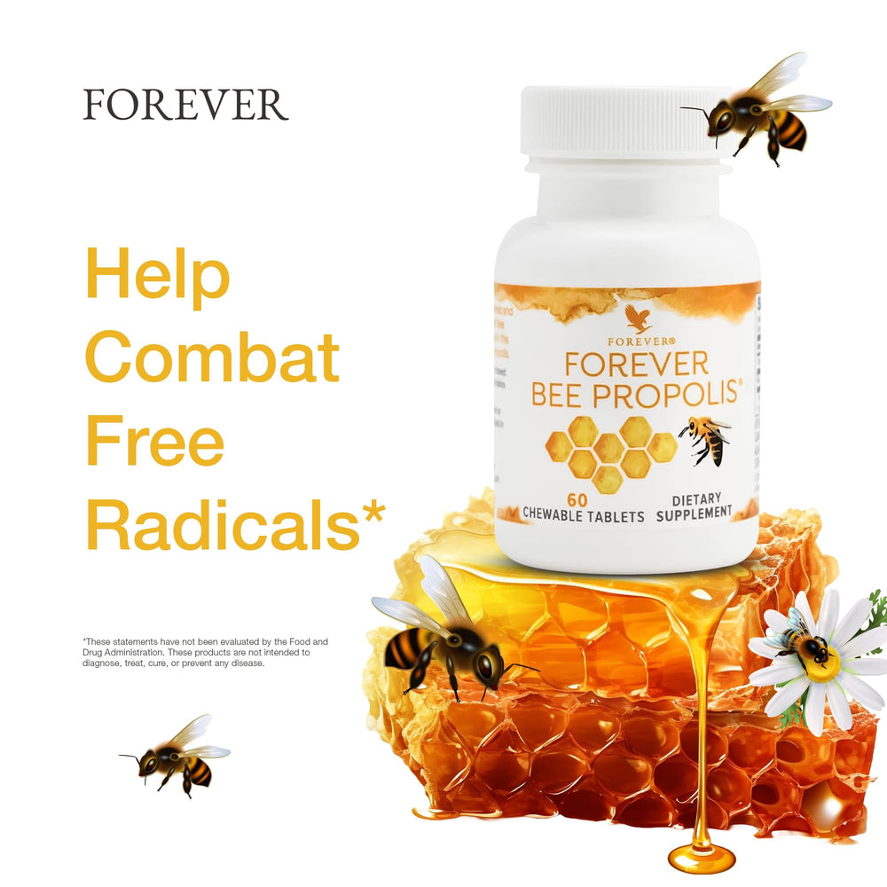 Forever Living Bee Propolis chewable tablets in hand for on the go use
